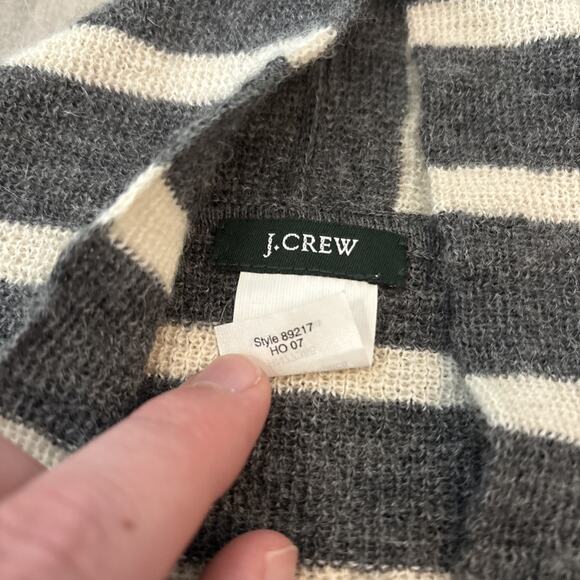 J. CREW Women’s Sz Small 100% Baby Alpaca Shawl-Collar Sweater Striped Sailor - Picture 3 of 11